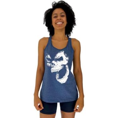 Imagem de Regata Feminina Recorte Nadador MXD Conceito Gorilla Skull, Azul petró