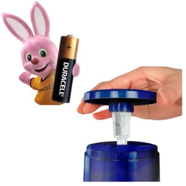 Imagem de Apontador Elétrico de Lápis Automático com Depósito Removível + 2 Pilhas de Cortesia (Azul)