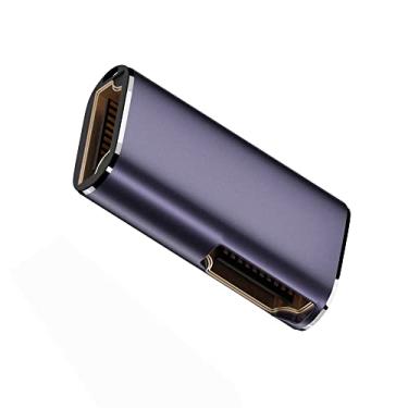 Imagem de NFHK HDMI fêmea para HDMI 2.1 fêmea com ângulo de 90 graus UHD extensão conversor de ouro compatível com HDTV 8K 60hz