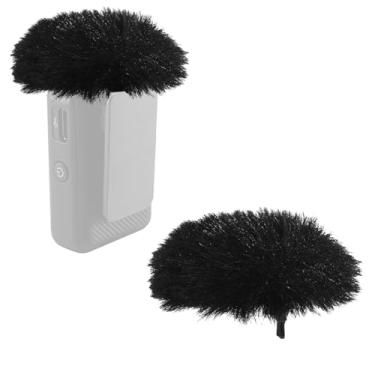 Imagem de Pacote com 2 pára-brisas de microfone para DJI MIC 2, protetor de espuma de microfone peludo, filtro pop para microfone (preto)