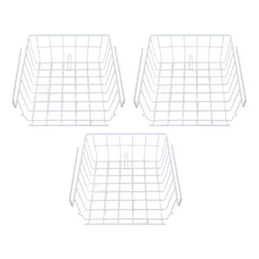 Imagem de 3 Peças Sob Cesta de Armazenamento de Prateleira - Organizador Multifuncional de Suspensão de Ferro para Cozinha, Dormitório e Armário - Economia de Espaço Sob Solução de