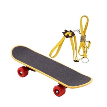 Imagem de Generic 2 pçs tartaruga skate brinquedo de treinamento com arnês resistente multifuncional interativo tartaruga skate rápido para lovebird pequenos animais de