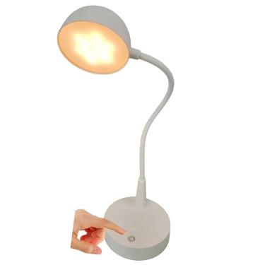 Imagem de Luminaria Abajur de Mesa Touch 3 Tons LED USB Bateria Recarregavel Flexivel Casa Trabalho Home Office Quarto Cabeceira Sala Recepçao