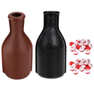 Imagem de Toddmomy Garrafa coqueteleira de bilhar com bolas de sinalização, 2 conjuntos de garrafas de bilhar para bilhar e sinuca com bolas numeradas, acessório de bilhar para dados de bilhar