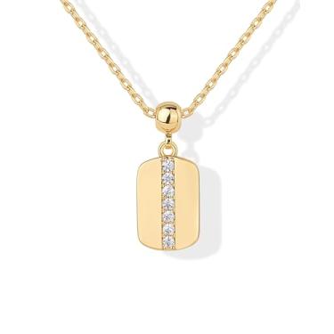 Imagem de PAVOI Colares femininos com pingente extravagante banhado a ouro 14 K - Corrente deslizante ajustável, pacote de pingentes delicados - Conjunto de pingentes de pérolas de zircônia cúbica