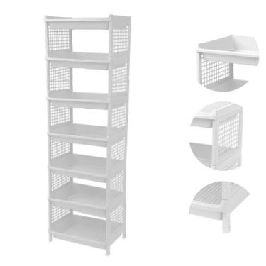 Imagem de Prateleira Estante De Plástico 7 Andares Multiuso Desmontável 40x28x13