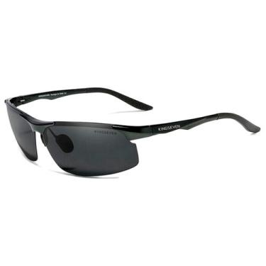 Imagem de Óculos de Sol Esportivo Kingseven Proteção UV400 Antirreflexo, Preto