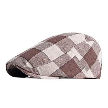 Imagem de Boina Estilosa Italiana Casual Quadriculada Chapéu Unissex Moda Primav