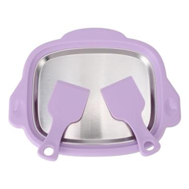 Imagem de Máquina de Fritura de Gelo, Placa de Aço Inoxidável, Uso Doméstico, para Fazer Gelo Laminado, Rolos de Sorvete, Iogurte Laminado (Roxo)