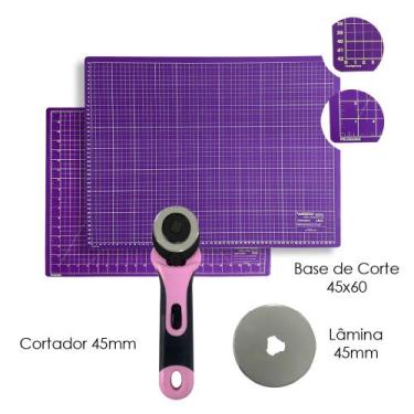 Imagem de Kit de Patchwork Base De Corte A2 Placa de Mesa 60x45 Cortador Circula