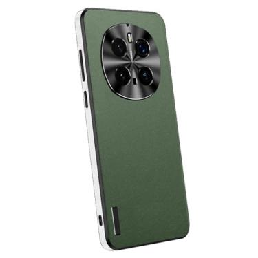 Imagem de FWYANZH Capa de couro para Honor Magic 7 Pro/7, capa de proteção à prova de choque para câmera slim business antiqueda, verde, 7Pro