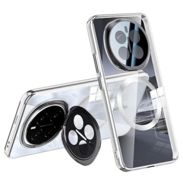 Imagem de FWYANZH Capa para Honor Magic 7 Pro/7, capa magnética transparente, suporte de proteção total para câmera, à prova de choque, antiamarelamento, prata, 7Pro