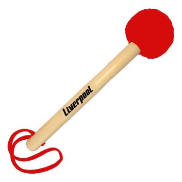 Imagem de Maçaneta liverpool cabo madeira c/ bola pelúcia vermelha mc-48v