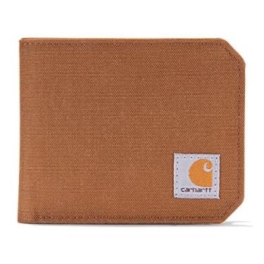 Imagem de Carhartt Men's Standard Bifold and Passcase, Carteiras Billfold Duráveis, Disponível em Estilos de Couro e Lona, Pato de Nylon Brown, Tamanho Único