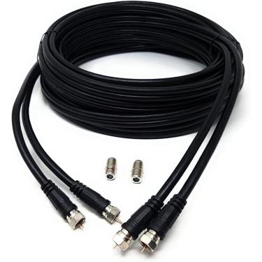 Imagem de Cabo Coaxial Rg6 Preto 10 Metros Antena Tv Montado Rgp03