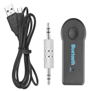 Imagem de Adaptador Bluetooth Carro P2 Auxiliar Bt-receiver Com Mic