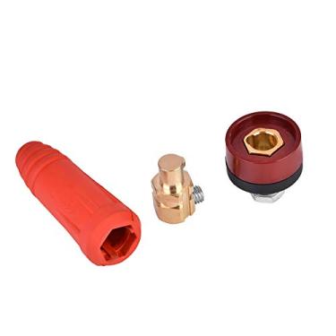 Imagem de DKJ Série DKJ Connect Quick Connect Connector de Cabo de Soldagem de Estilo Europeu | Rápida para Soldagem Eficiente | Conexão Elétrica Durável e Confiável (DKJ10-25 preto) (DKJ10-25 Vermelho)