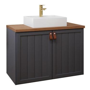 Imagem de Gabinete de Banheiro Alure com Cuba 80cm Titanium/Freijo - MGM