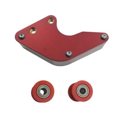 Imagem de Protetor de guia de corrente de plástico de alumínio para motocicleta + 8 m 10 m rodas para TTR SSR XR CRF KLX 50 70 110 125 140 150 160cc Pit Dirt Bike ATV Motocross (vermelho)