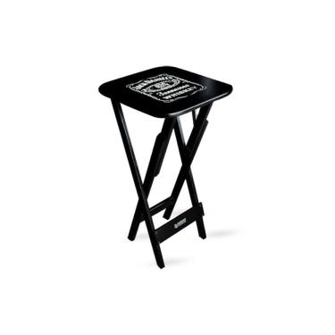 Imagem de Mesa Bistrô Dobrável Jack Daniel`s Madeira Preta Ideal Para Bares E Restaurantes