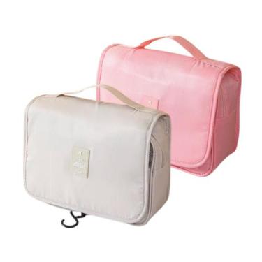 Imagem de Necessaire Feminina Grande Bolsa Organizadora Colorida Kit 2uni - Nece