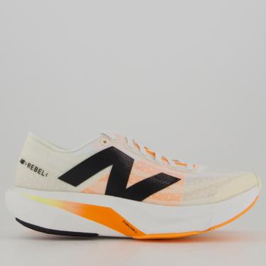 Imagem de Tênis New Balance Fuelcell Rebel V4 Feminino Branco e Laranja  feminino