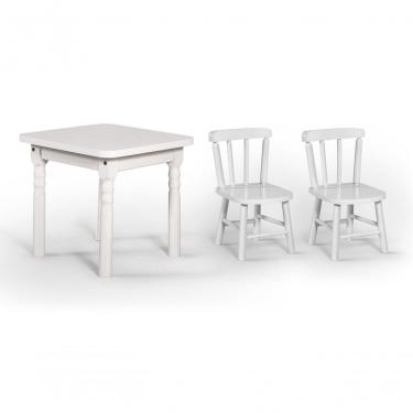 Imagem de Conjunto Mesinha Infantil Branca Com 2 Cadeiras Kids Branca