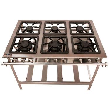 Imagem de Fogão 6 Bocas 3 Duplas Inox Stand Metal Brey Baixa Pressão 106-3d - I