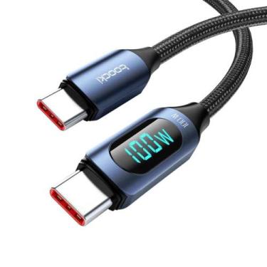 Imagem de Cabo Usb Duplo Tipo C 2 Metros Pd 100w 5a Com Display de Led Transferê