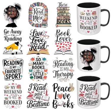 Imagem de DORSBABY 12 peças Love Book UV DTF Cup Wrap UV DTF Cup Wraps Adequado para Canecas, Óculos, Notebooks, Computadores, Mesas e Cadeiras, etc. Para Criatividade DIY, Papel de Transferência UV DTF de Alta