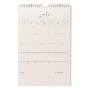 Imagem de Karto Calendário de parede 2025-2026 - vertical 28 x 43 cm de julho de 2025 a dezembro de 2026 - Aumente sua produtividade e planejamento fácil com o calendário mensal estético - Cursive 3.0 bege