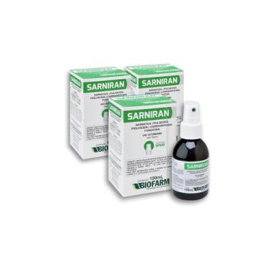 Imagem de Kit 3 Sarniran 100ml Sarnicida Carrapaticida Bovinos Biofarm