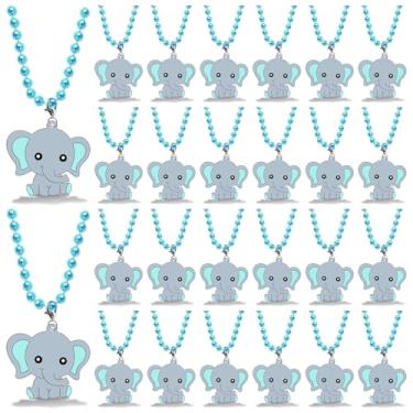Imagem de CiciBear Pacote Com 24 Lembrancinhas De Festa Colar Elefante E Contas Mardi Gras Para Festa, Chá Bebê Menino, Aniversário, Revelação Do Sexo, Selvagens, Decoração Casa, Comemorações, Azul