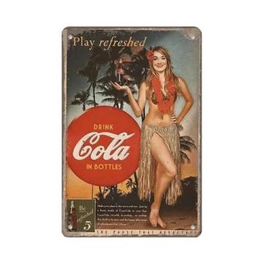 Imagem de Placa De Parede De Lata De Metal Para Refrigerantes Vintage Cola Para 