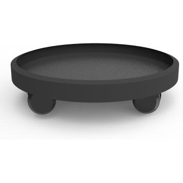 Imagem de Bandeja de pires de plantador com rodas de 12,6 polegadas, carrinho de flores em vaso com rodízios, porta-copos redondo para interior e exterior, organizador de plantas resistentes com rodas, carrinho