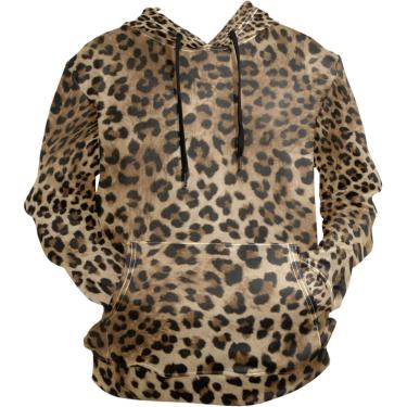 Imagem de Mens Hoo Moletom Animal Leopard Pele Manga Longa Pulôver Com Capuz Com Capuz Com Bolsos, Multicoloured, S