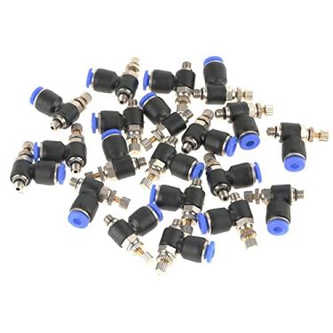 Imagem de aqxreight Conector Quick Connector Pneumático VALV 20PCS od 4mm Tubo M5 Válvula de Controle de Velocidade Pneumática Conector Quick Connector Não Experiência Conectividade de martelo. A Válvula de