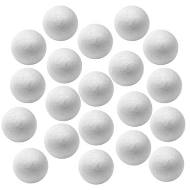 Imagem de Luomorgo Pacote com 20 bolas de espuma branca de 5 cm para artesanato - Materiais de artesanato redondos suaves para decorações DIY, projetos escolares, decoração de festa e casa