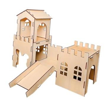 Imagem de WeiLaiKeQi Casa de madeira para porquinhos-da-índia, casa de brincar, de, esconderijo para chinchilas, ratos, gerbil