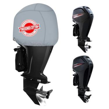 Imagem de Capa de motor de popa para Mercury 75HP-115HP - 4 STR 4 CYL 2.1L 2010-2023 Capa de motor de barco 600D Tecido Oxford Forro de algodão, capa resistente à prova d'água para motor de barco capa de capô