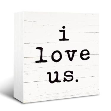 Imagem de Placa I Love Us, placas de mesa de madeira rústica, decoração de casa doce, placas de decoração de quarto de família, decoração de quarto de casal, decoração de aniversário, presente de amizade, sinal