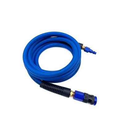 Imagem de SYXQT Mangueira De Ar Híbrida De 1/4 Pol. X 10 Pés, Mangueira De Compressor De Ar De 300 Psi Para Serviço Pesado, Flexibilidade Para Todas As Condições Climáticas Com Faixa De Alumínio, Acoplador U