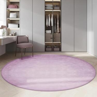 Imagem de Tapetes modernos e minimalistas para decoração de quarto, sala de estar, área grande, tapete redondo, macio e fofo, para sala de estar, casa, sólido (200x200 cm/g)