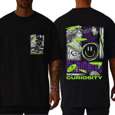 Imagem de Camiseta Masculina Oversized Unissex Gola Alta Algodão 30.1 Premium Es