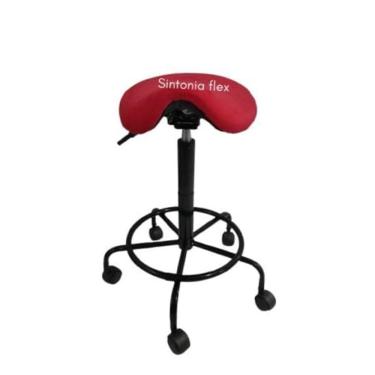 Imagem de Cadeira mocho sela alta tatoo e cílios 65cm 75cm suede - veludo vermelho