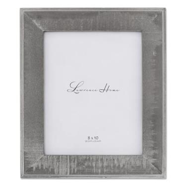 Imagem de Lawrence 734080 8x10 Moldura de madeira cinza envelhecida com lavagem branca