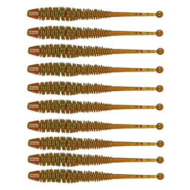 Imagem de ZZTWER 10 pçs/lote Isca artificial, iscas de pesca macias para minhocas, 6 cm, 0,6 g, aditivo de odor de camarão, iscas artificiais de silicone, carpa de robalo