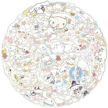 Imagem de 100 peças de adesivos Cinnamoroll infantis pacote de adesivos fofos desenhos animados Cinnamoroll ofertas para crianças adolescentes garrafas de água de vinil à prova d'água laptop princesa adesivo