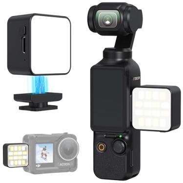 Imagem de VRIG Mini luz LED magnética FD-02 com patch de metal para DJI OSMO Pocket 3, luz auxiliar de câmera de ação USB-C 3000K-6000K para DJI Osmo Action 5 Pro/4/3, gaiolas e acessórios Osmo Pocket 2
