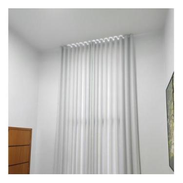 Imagem de Cortina Luxuosa Voil Linho Com Forro Sobre Medida Wave Deslizante Pé D